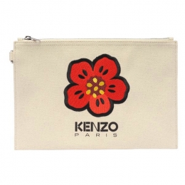 ◆당일◆23FW 플라워 자수 라지 클러치백 에크루 5PM902 F34 03