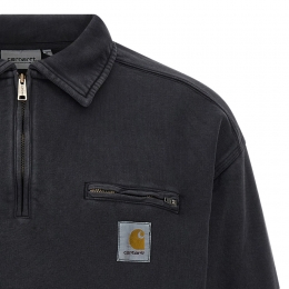 26SS 로고 패치 스톤워시드 디트로이트 하프집업 맨투맨 블랙 I036350 8906