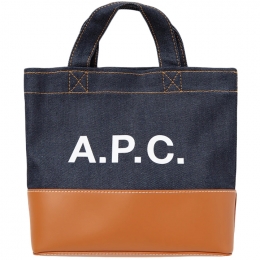 ◆당일◆25FW 로고 데님 악셀 미니 토트백 네이비/카라멜 CODDP M67009 CAF