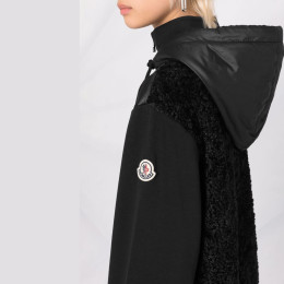 ◆당일◆21FW 로고 패치 믹스 퍼 자켓 블랙 8G000 03 809LC 999