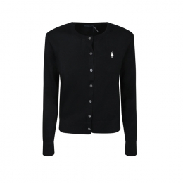 ◆당일◆25FW 포니 로고 자수 크루넥 가디건 블랙 211971871 005