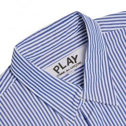 ◆당일◆26SS 블랙 하트 스트라이프 셔츠 블루 AX-B018-051-1