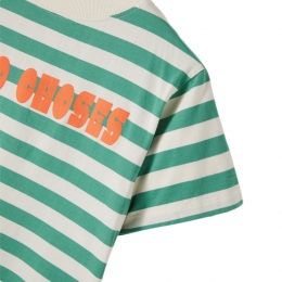 키즈 로고 프린트 모던 스트라이프 티셔츠 오프화이트 B126AC136 199