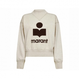 ◆당일◆26SS 모비 MOBY 벨벳 로고 맨투맨 에쿠르/브라운 SW0003FA A1M07E ECBW