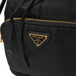 26SS 금장로고 듀엣 나일론 버킷백 블랙 1BH038 RV44 F0002