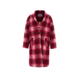 ◆14주년◆가브리엘 GABRIEL 체크 울 코트 푸시아 MA0019FA A3D27E 40FA