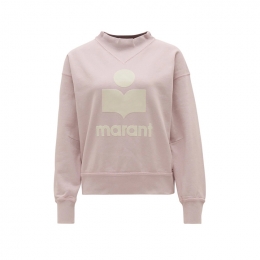 ◆당일◆26SS 모비 MOBY 벨벳 로고 맨투맨 라이트핑크/에쿠르 SW0003FA C3M07E LKEC