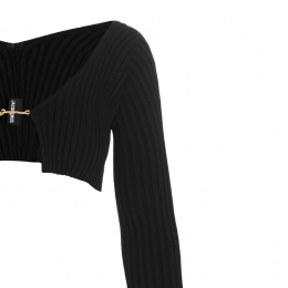 ◆당일◆24FW 골드 로고 골지 마이크로 가디건 블랙 213KN108 2190 990