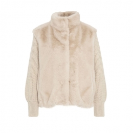 ◆당일◆25FW 리조트 RESORT 퍼 니트 자켓 베이지 GC00072DR 12624 1985