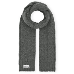 ◆당일◆23FW 로고 패치 케이블 울 머플러 그레이 A5364 523