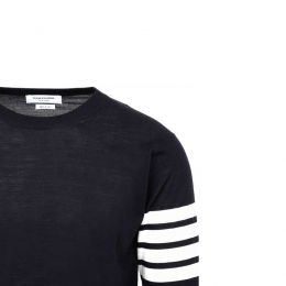 ◆당일◆26SS 사선완장 클래식 크루넥 풀오버 니트 네이비 MKA002A Y1014 415