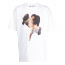 ◆12주년◆블러 카라바조 오버핏 티셔츠 화이트 OMAA038F20FAB016 0101