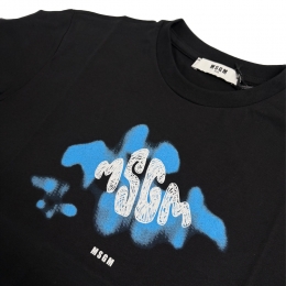 키즈 브러쉬드 그래픽 로고 티셔츠 블랙 S6MSJBTH195 110