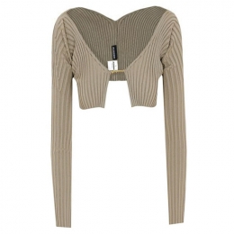 ◆당일◆24FW 골드 로고 골지 마이크로 가디건 다크베이지 213KN108 2190 180