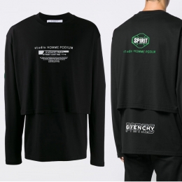 ◆11주년◆스튜디오 옴므 레이어드 티셔츠 블랙 BM70SE3002 001