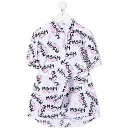 ◆키즈◆21SS 여성 올 오버 로고 셔츠 드레스 화이트 MS026942 001