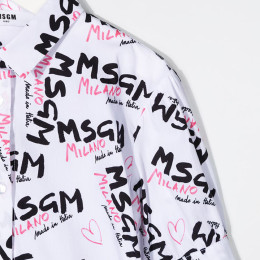 ◆키즈◆21SS 키즈 올 오버 로고 셔츠 드레스 화이트 MS026942 001