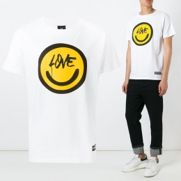 ◆11주년◆스마일 러브 반팔티셔츠 화이트 SMILE