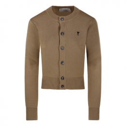 ◆당일◆25FW 스몰 하트 로고 여성 라운드넥 가디건 카멜 FKC361 001 288