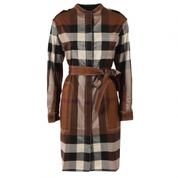 ◆당일◆24SS 빈티지 체크 셔츠 원피스 다크버치브라운 8057439