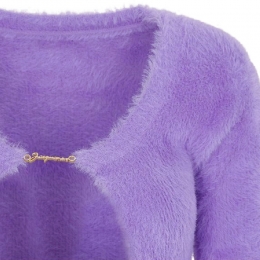 ◆당일◆24FW NEVE 골드 로고 플러피 가디건 퍼플 223KN010 2380 650