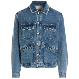 ◆당일◆23FW 잔고 JANGO 백 로고 자수 데님 자켓 블루 VE0061HA A3G10H 30BU