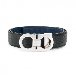 ◆당일◆26SS 은장 더블 간치니 양면 벨트 블랙/네이비 67-9535 0714462