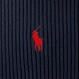 ◆당일◆25FW 포니 자수 클래식 골지 머플러 블루 710981757 001