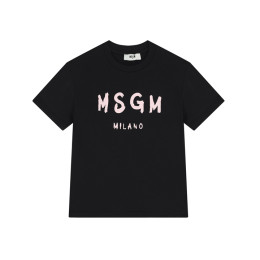 ◆키즈◆키즈 저지 티셔츠 블랙/핑크 S6MSJUTH001 11088