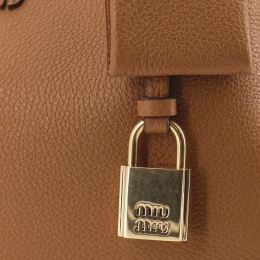 26SS 자수 로고 레더 토트/크로스백 카라멜 5BA304 2IFL F04YM