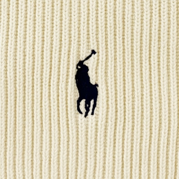 ◆당일◆25FW 포니 자수 클래식 골지 머플러 크림 710981757 002