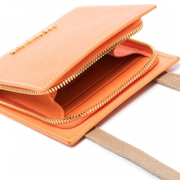 ◆당일◆25FW 메탈 로고 넥 스트랩 지갑&파우치백 오렌지 215SL02 215 304740