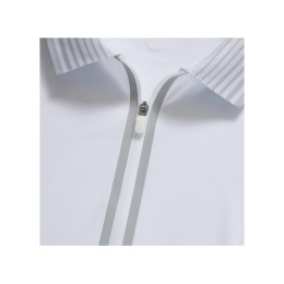 ◆당일◆24SS 스트라이프 넥 지퍼 폴로 티셔츠 화이트 GLP000001 SNO