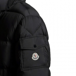 ◆당일◆25FW 하노버리안 HANOVERIAN 로고 패치 롱 후드 패딩 블랙 1C000 05 53333 999