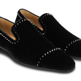 ◆12주년◆DANDETON 스터드 벨벳 로퍼 블랙 3191156 B002