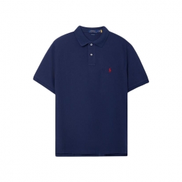 ◆당일◆26SS 레드 포니 자수 클래식핏 카라 티셔츠 블루 710783656 012