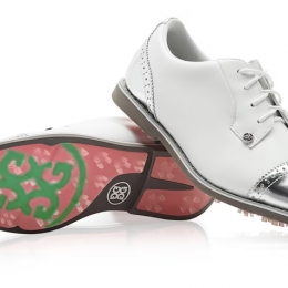 ◆당일◆22FW 여성 캡 토 갤리벤터 골프화 화이트/실버 G4LC20EF04 S/SHK