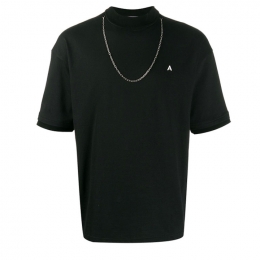 ◆11주년◆ A자수 로고 체인 넥크리스 티셔츠 블랙 12112076 BLACK