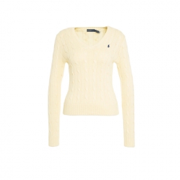 ◆당일◆25FW 포니 로고 자수 브이넥 니트 크림 211971870 011