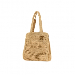 ◆당일◆25FW 로고 라피아 토트&숄더백 베이지 5BG230 2DO1 F0018