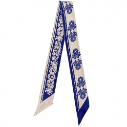 ◆당일◆25FW 플로럴 실크 페이즐리나 스카프 엘렉트릭블루 WATA0016AK882 X0883