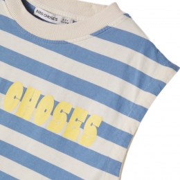 키즈 로고 프린트 모던 스트라이프 민소매 티셔츠 오프화이트 B126AC140 199
