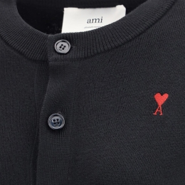 ◆당일◆25FW 스몰 하트 로고 여성 라운드넥 가디건 블랙 FKC361 001 009