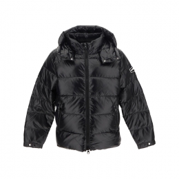 ◆당일◆25FW ULRICO 로고 패치 후드 패딩 자켓 블랙 VUDJ10435K0001 BKS