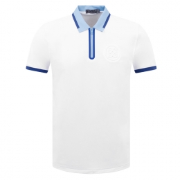 ◆당일◆22FW 엠보 로고 배색 카라 티셔츠 화이트 G4MF22K49 SNO