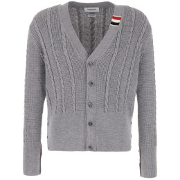 ◆당일◆24SS 케이블 스티치 브이넥 울 가디건 라이트그레이 MKC513A Y1024 055