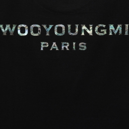 ◆당일◆25SS 자개 백로고 티셔츠 블랙 W251TS08 708B