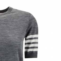 ◆당일◆26SS 사선 메리노 울 숏 슬리브 니트 미디움그레이 FKA471B Y1014 035