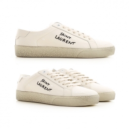 ◆당일◆25FW 로고 자수 클래식 스니커즈 아이보리 610648 GUP10 9113