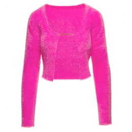 ◆당일◆24FW NEVE 골드 로고 플러피 가디건 핑크 223KN010 2380 430